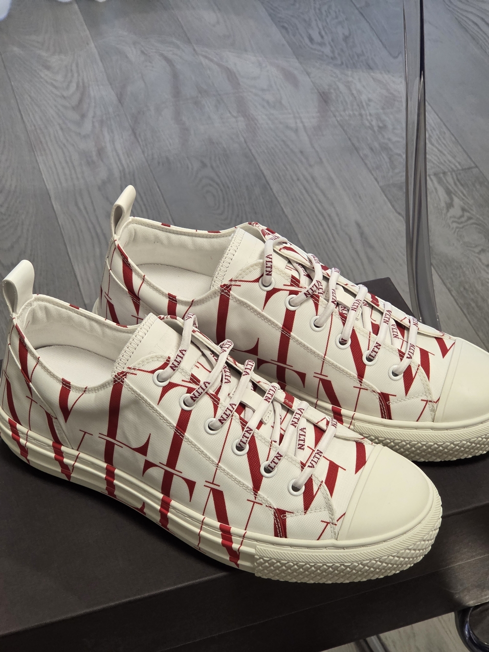 Valentino Garavani White Sneakers with Red Logo Print